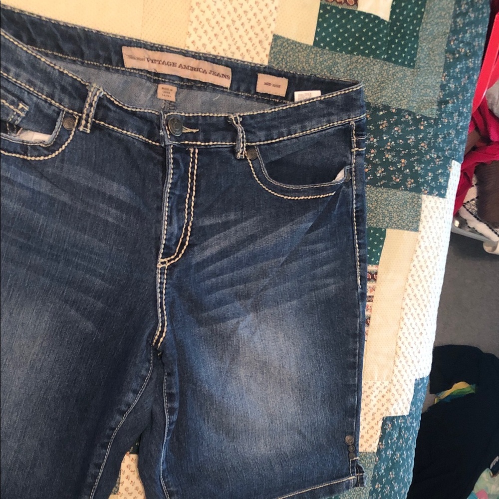 Vintage America Women's Blue Boyfriend Jeans